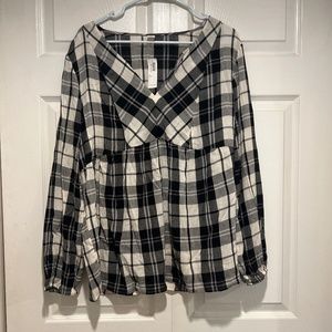 Plaid peplum top